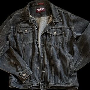 Oversized Large Black Grey Denim Gear Jean Jacket